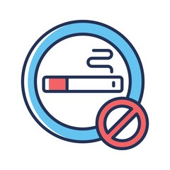 An amazing linear icon of no smoking health warning sign