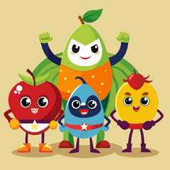 funny cartoon fruits
