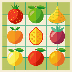 seamless pattern with fruits