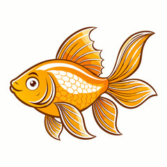 goldfish on white background
