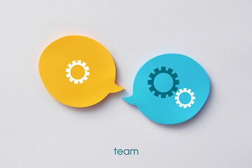 Gears in a well-coordinated joint work. The concept of business and the work of a team of...