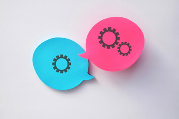 Gears in a well-coordinated joint work. The concept of business and the work of a team of...