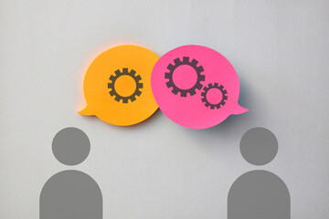 Gears in a well-coordinated joint work. The concept of business and the work of a team of...
