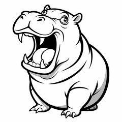 illustration of cartoon hippopotamus