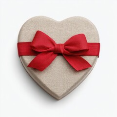 Heart-Shaped Gift Box with Red Bow for Special Occasions