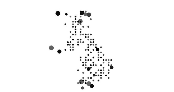 Generative Dots Reveal British Isles Map