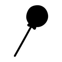 Stylized Black Lollipop Silhouette with Round Candy and Simple Stick Design