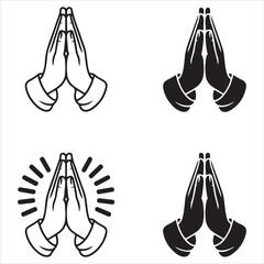 Folded Hands in Dua Position Simple Islamic Forgiveness Icon