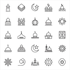 Flat Ramadan & Forgiveness Icon Pack Mosque, Quran & Dua Symbols
