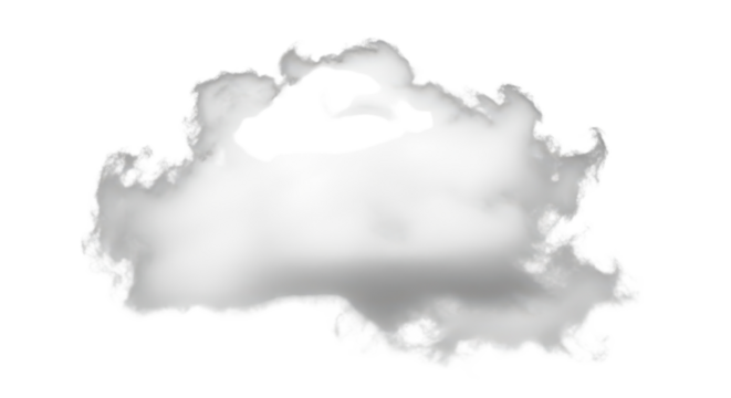 Fluffy cloudscape for weather forecast isolated PNG with Transparent Background