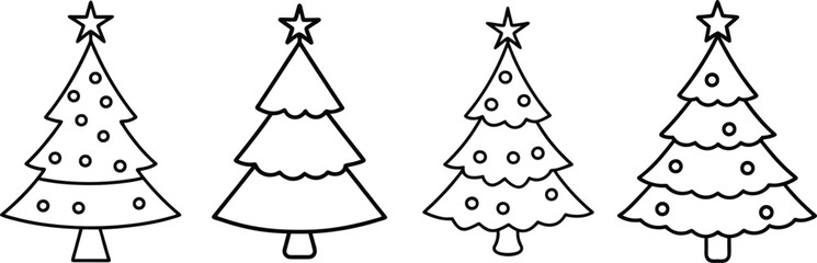 a simple christmas tree with a star on top decoration