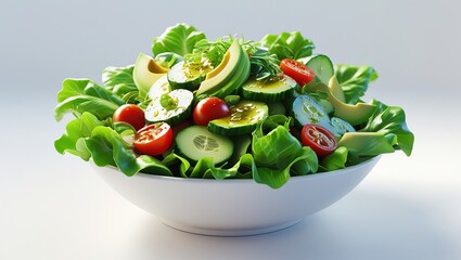 Fresh Green Salad with Avocado Cucumber Tomatoes avocado salad