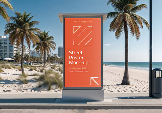Advertising Street Lightbox Poster Mockup
