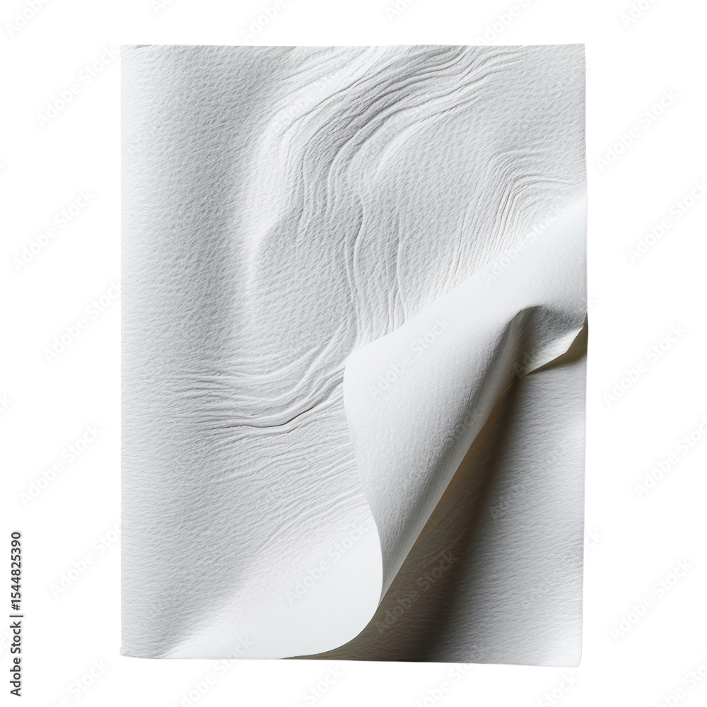 Poster smooth white paper with subtle texture and folded edge, creating elegant and minimalist appearance. 