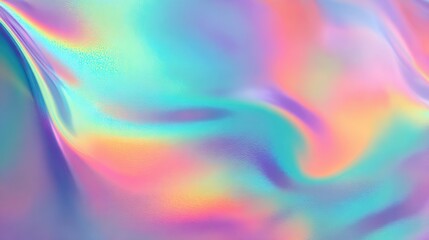 Iridescent Neon Abstract Design Featuring Smooth Gradients of Luminous Colors, Concept of Holographic Background, Art, and Design Industries
