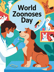 Fototapeta premium World Zoonoses Day poster