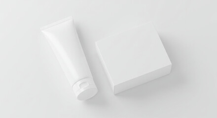 Clean Minimalist Product Packaging Mockup Tube and Box Design