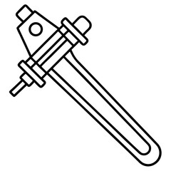 Precision Caliper Minimalist Line Vector