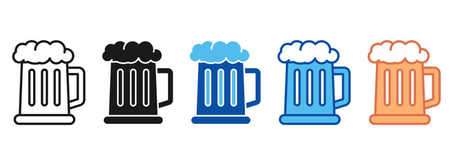 Beer Icon Set Multiple Style Collection