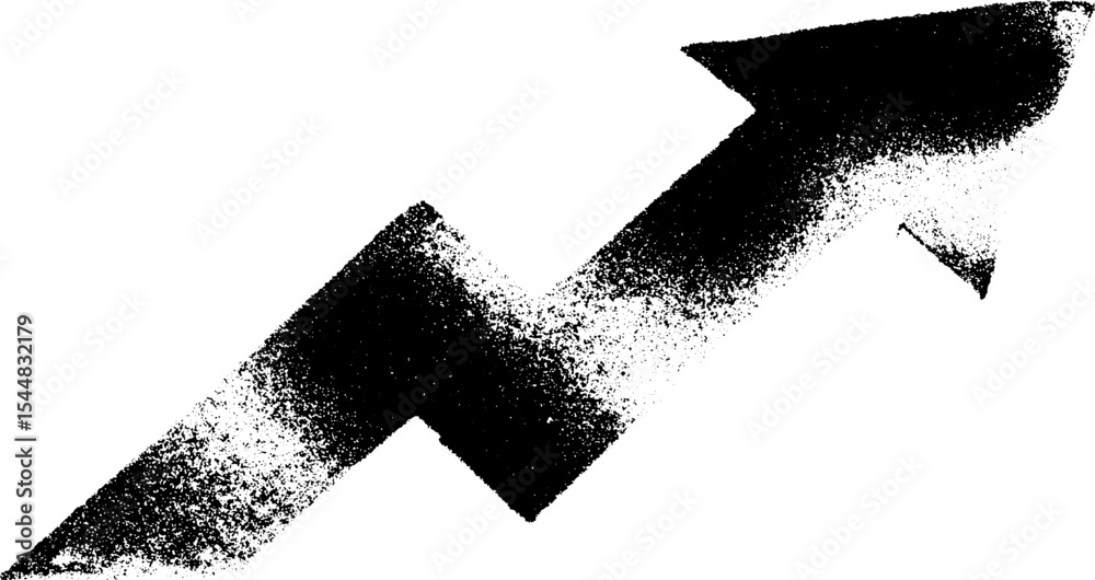 Aufkleber dynamic sales growth arrow with upward curve in black and white for business success design