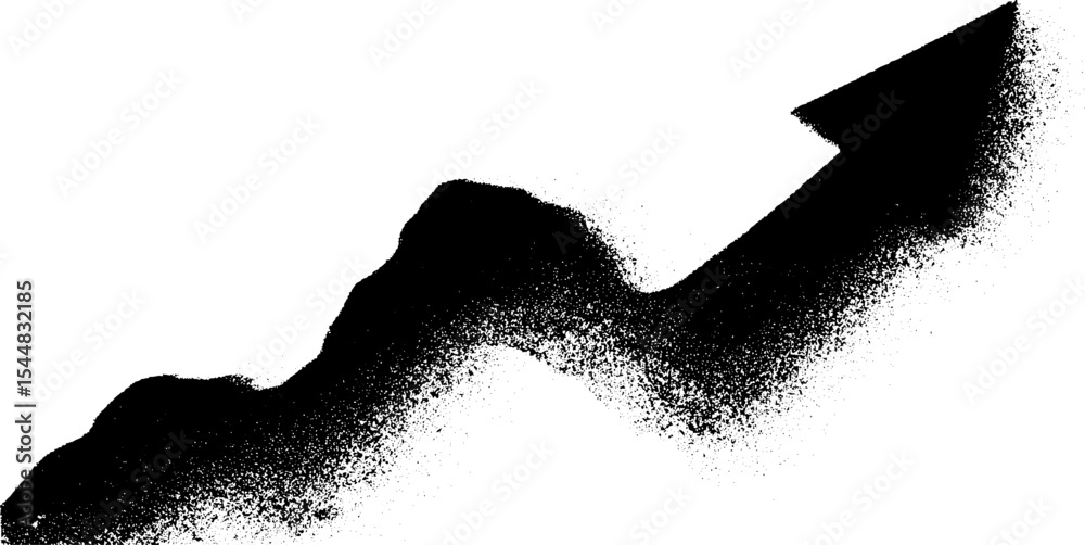 Aufkleber high contrast black and white sales graph with upward curve for business growth concepts