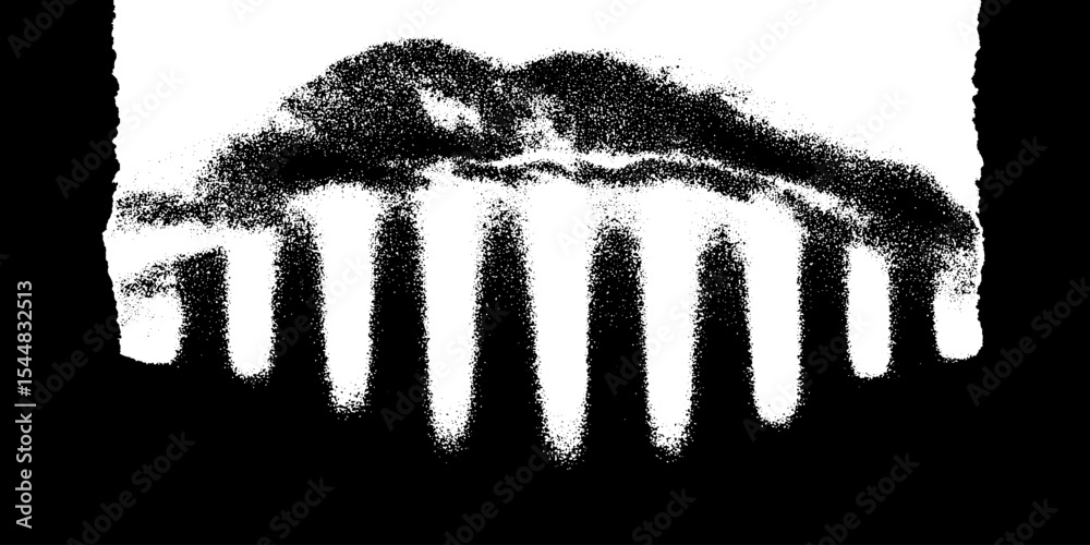Poster high contrast abstract scribble and underline in black and white for artistic design