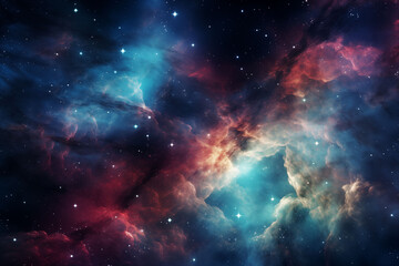 Fototapeta premium Observing distant galaxies with nebulae and stars