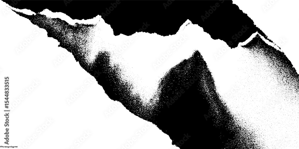 Poster abstract shredded map pattern in high contrast black and white design