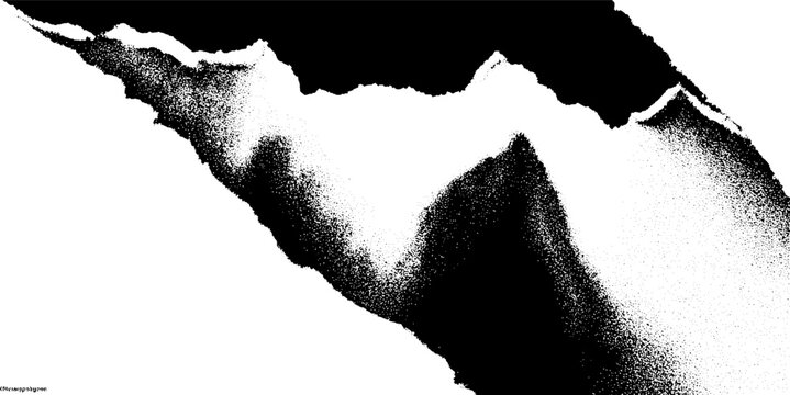 Abstract shredded map pattern in high contrast black and white design