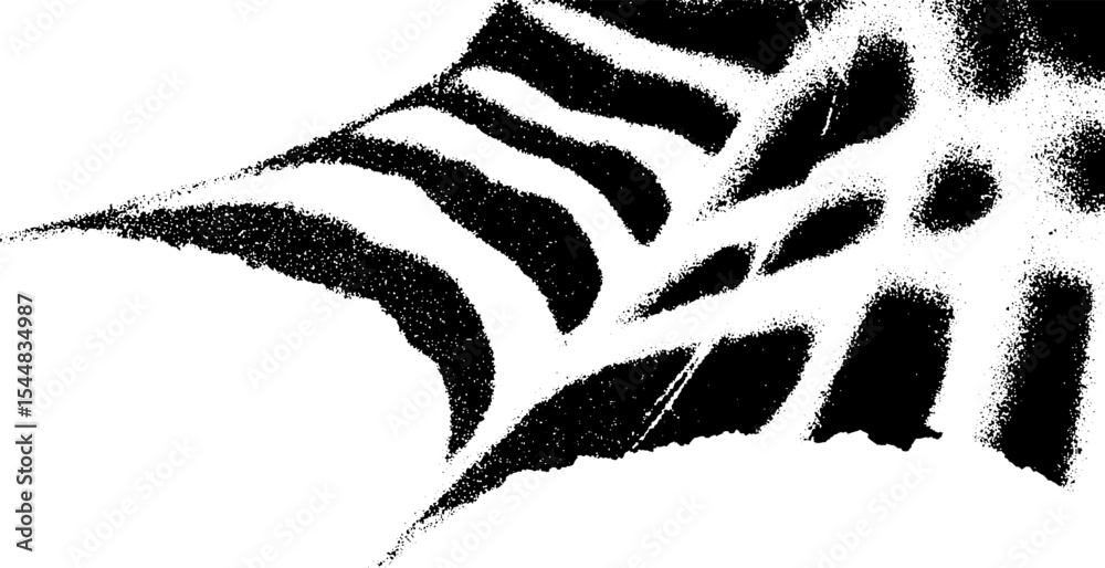 Poster abstract spider web fragment in high contrast black and white design