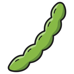 Green bean vector illustration, simple design