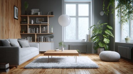Relaxation-focused living room with ergonomic sofa and neutral palette for modern calm