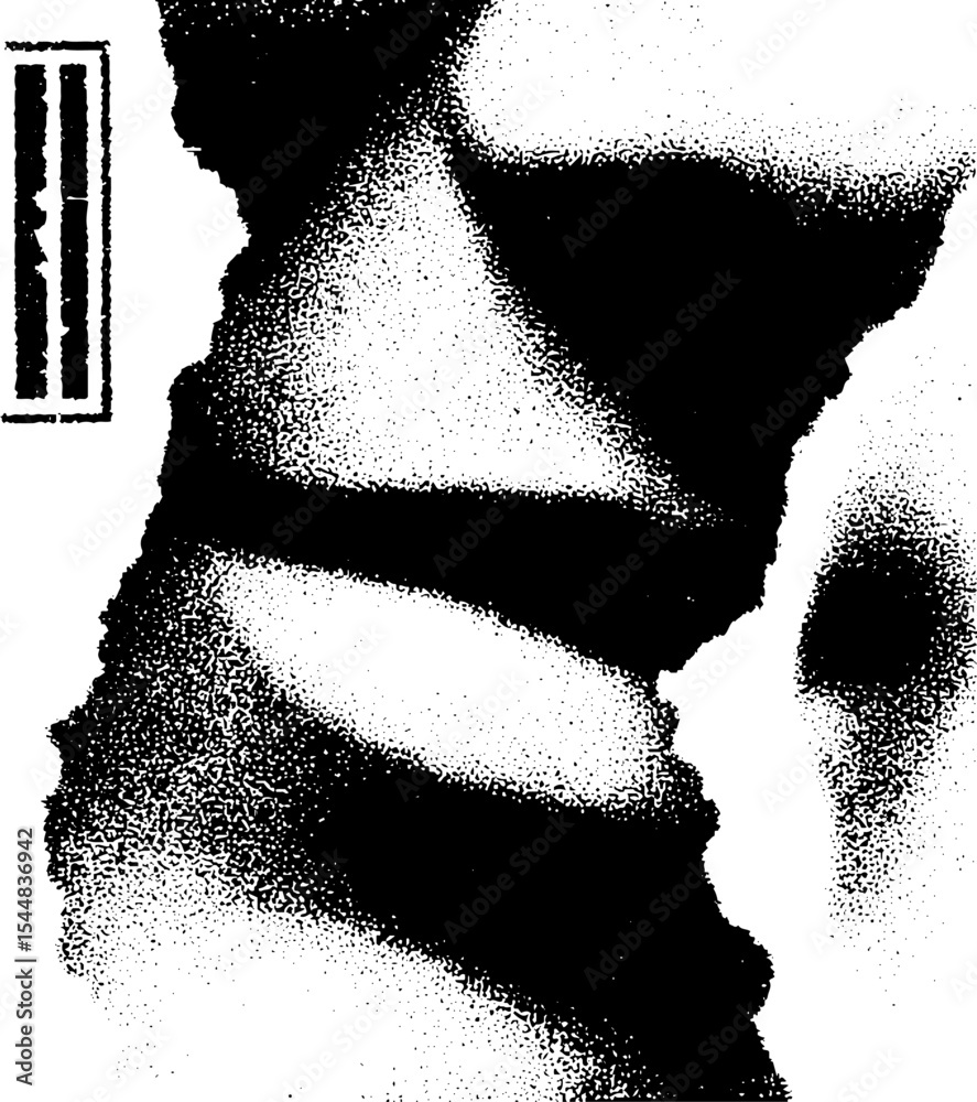 Poster abstract black and white high contrast imprint design with ticket validator concept
