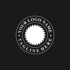 saw blade logo design, symbol, icon, vector, industry, vintage, wood sawing logo, carpentry