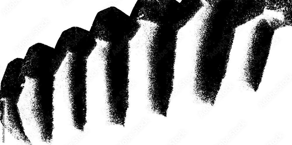 Poster high contrast black and white tyre tread pattern for design and art projects