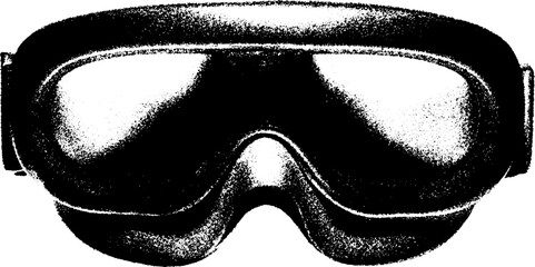 Futuristic vr headset silhouette in high contrast black and white design