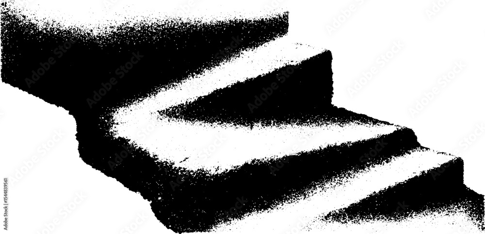 Poster abstract zigzag walkway with high contrast design in black and white