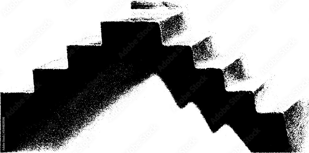 Poster abstract zigzag walkway in high contrast black and white for modern design projects