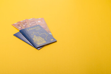 Canadian passport for travelling, flying and doing business. Canada document, id