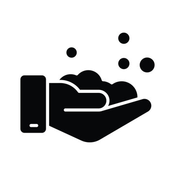 Have a look at this glyph icon showing handwash with foam