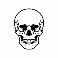 Obraz premium Skull with Glasses Vector Illustration in Black and White Style