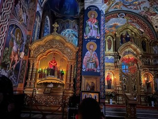 Obraz premium Orthodox church altar, icon of the Virgin