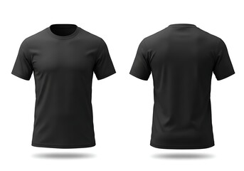 Black tshirt isolated on white background