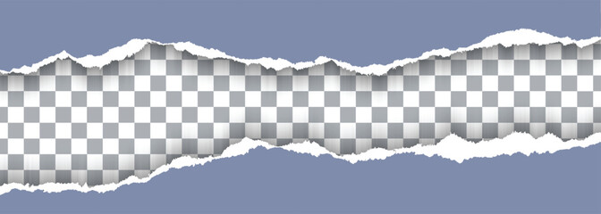 Vector Blue Torn Paper On Transparent Background