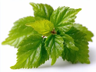 Vibrant Green Leaves Gleaming with Freshness