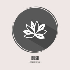 Symbol bush logo. Illustration of bush in flat. Stock