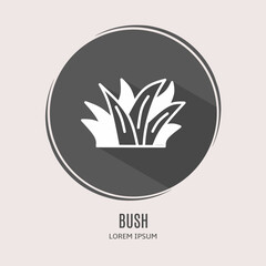 Symbol bush logo. Illustration of bush in flat. Stock