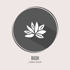 Symbol bush logo. Illustration of bush in flat. Stock