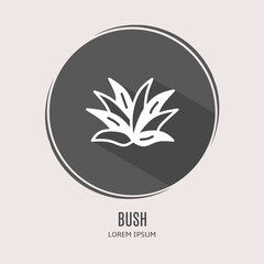 Symbol bush logo. Illustration of bush in flat. Stock