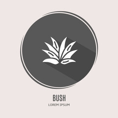 Symbol bush logo. Illustration of bush in flat. Stock